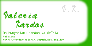 valeria kardos business card